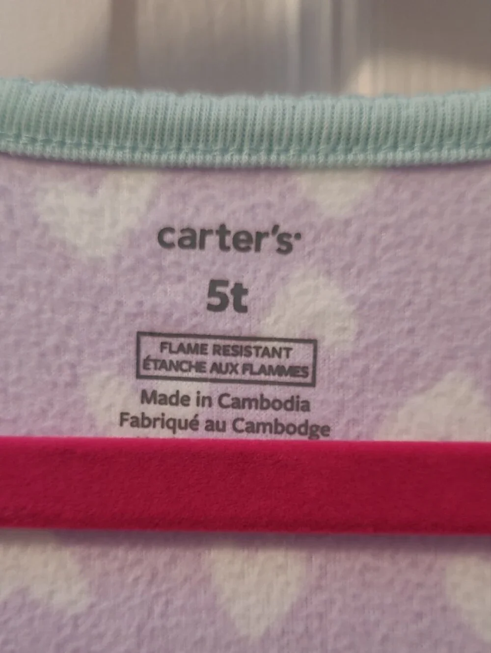 Carter's Lavender Heart Print Footed One-Piece Pajamas